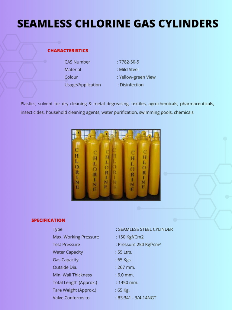 Seamless Liquid Chlorine Gas Cylinder